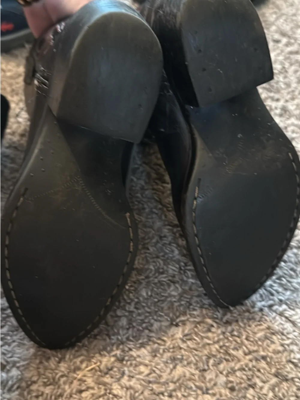 Kids Black Western Cowboy Boots with Red Stitching